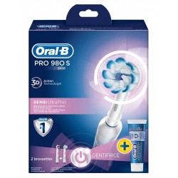 Brosse à dents électrique Oral-B Pro 980s Sensitive Clean avec dentifrice Oral-B C1009020